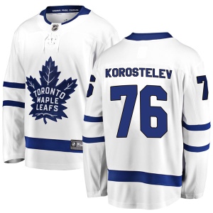 Men's Nikita Korostelev Toronto Maple Leafs Breakaway Away Jersey - White