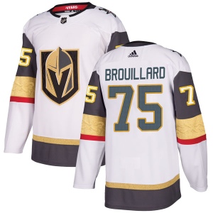 Men's Nikolas Brouillard Vegas Golden Knights Authentic White Away Jersey - Gold