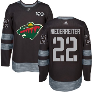 Men's Nino Niederreiter Minnesota Wild Authentic 1917-2017 100th Anniversary Jersey - Black