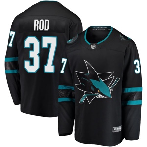 Men's Noah Rod San Jose Sharks Breakaway Alternate Jersey - Black