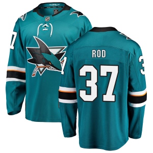 Men's Noah Rod San Jose Sharks Breakaway Home Jersey - Teal