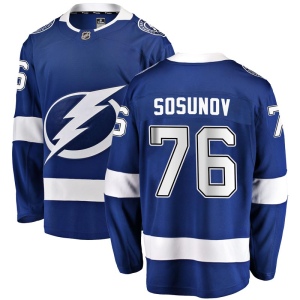 Men's Oleg Sosunov Tampa Bay Lightning Breakaway Home Jersey - Blue