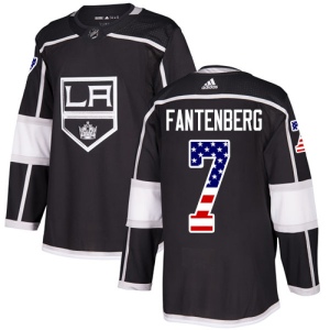 Men's Oscar Fantenberg Los Angeles Kings Authentic USA Flag Fashion Jersey - Black