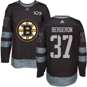 Men's Patrice Bergeron Boston Bruins Authentic 1917-2017 100th Anniversary Jersey - Black