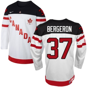 Men's Patrice Bergeron Team Canada Premier 100th Anniversary Olympic Hockey Jersey - White