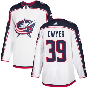 Men's Patrick Dwyer Columbus Blue Jackets Authentic Away Jersey - White