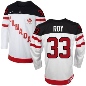 Men's Patrick Roy Team Canada Premier 100th Anniversary Olympic Hockey Jersey - White