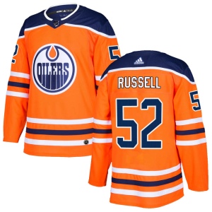 Men's Patrick Russell Edmonton Oilers Authentic r Home Jersey - Orange