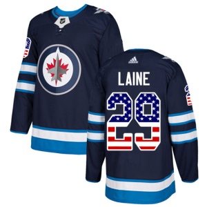 Men's Patrik Laine Winnipeg Jets Authentic USA Flag Fashion Jersey - Navy Blue