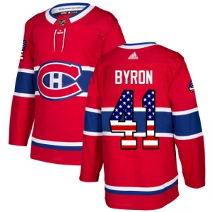 Men's Paul Byron Montreal Canadiens Authentic USA Flag Fashion Jersey - Red