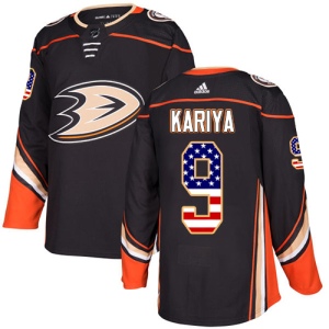 Men's Paul Kariya Anaheim Ducks Authentic USA Flag Fashion Jersey - Black