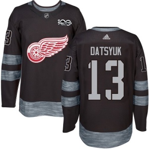 Men's Pavel Datsyuk Detroit Red Wings Authentic 1917-2017 100th Anniversary Jersey - Black