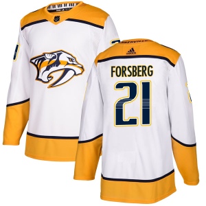 Men's Peter Forsberg Nashville Predators Authentic Away Jersey - White