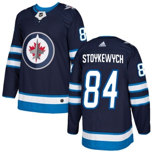 Men's Peter Stoykewych Winnipeg Jets Authentic Home Jersey - Navy