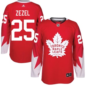 Men's Peter Zezel Toronto Maple Leafs Authentic Alternate Jersey - Red