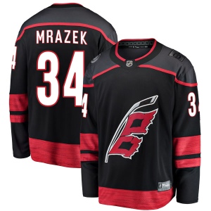 Men's Petr Mrazek Carolina Hurricanes Breakaway Alternate Jersey - Black