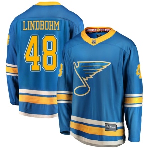 Men's Petteri Lindbohm St. Louis Blues Breakaway Alternate Jersey - Blue