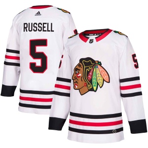 Men's Phil Russell Chicago Blackhawks Authentic Away Jersey - White