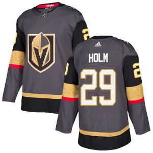 Men's Philip Holm Vegas Golden Knights Authentic Gray Home Jersey - Gold