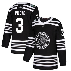 Men's Pierre Pilote Chicago Blackhawks Authentic 2019 Winter Classic Jersey - Black