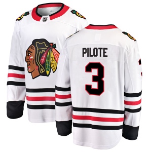 Men's Pierre Pilote Chicago Blackhawks Breakaway Away Jersey - White