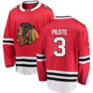 Men's Pierre Pilote Chicago Blackhawks Breakaway Home Jersey - Red