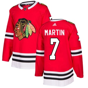 Men's Pit Martin Chicago Blackhawks Authentic Home Jersey - Red