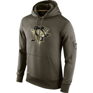 Men's Pittsburgh Penguins Salute To Service KO Performance Hoodie - Olive