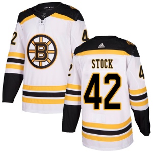 Men's Pj Stock Boston Bruins Authentic Away Jersey - White