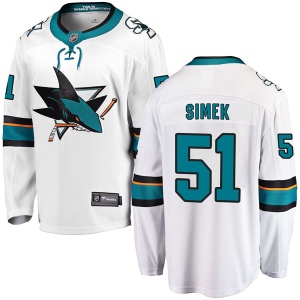 Men's Radim Simek San Jose Sharks Breakaway Away Jersey - White