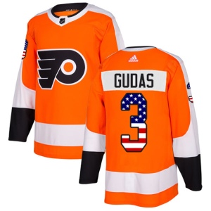 Men's Radko Gudas Philadelphia Flyers Authentic USA Flag Fashion Jersey - Orange