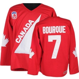 Men's Ray Bourque Team Canada Premier 1991 Throwback Olympic Hockey Jersey - Red