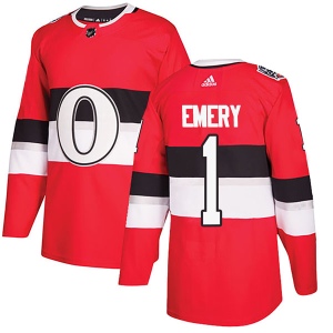 Men's Ray Emery Ottawa Senators Authentic 2017 100 Classic Jersey - Red