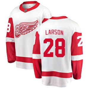 Men's Reed Larson Detroit Red Wings Breakaway Away Jersey - White