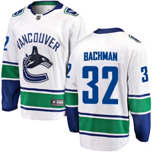 Men's Richard Bachman Vancouver Canucks Breakaway Away Jersey - White