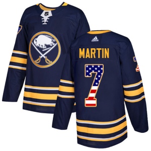 Men's Rick Martin Buffalo Sabres Authentic USA Flag Fashion Jersey - Navy Blue