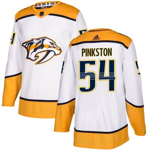 Men's Rick Pinkston Nashville Predators Authentic White Away Jersey - Pink