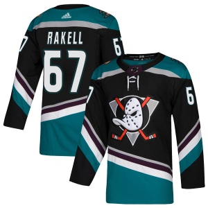 Men's Rickard Rakell Anaheim Ducks Authentic Teal Alternate Jersey - Black