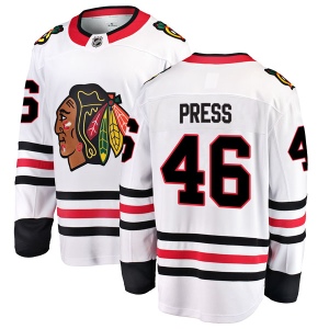 Men's Robin Press Chicago Blackhawks Breakaway Away Jersey - White