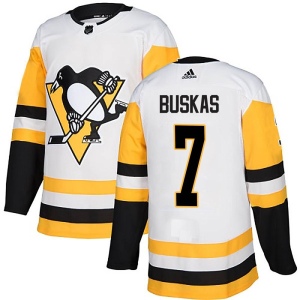 Men's Rod Buskas Pittsburgh Penguins Authentic Away Jersey - White