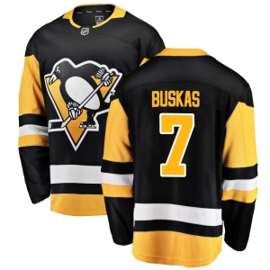 Men's Rod Buskas Pittsburgh Penguins Breakaway Home Jersey - Black