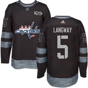 Men's Rod Langway Washington Capitals Authentic 1917-2017 100th Anniversary Jersey - Black