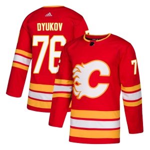 Men's Roman Dyukov Calgary Flames Authentic Alternate Jersey - Red