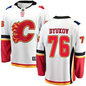 Men's Roman Dyukov Calgary Flames Breakaway Away Jersey - White