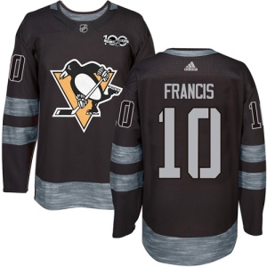 Men's Ron Francis Pittsburgh Penguins Authentic 1917-2017 100th Anniversary Jersey - Black