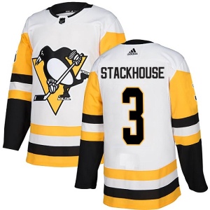 Men's Ron Stackhouse Pittsburgh Penguins Authentic Away Jersey - White