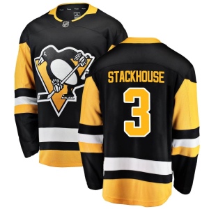 Men's Ron Stackhouse Pittsburgh Penguins Breakaway Home Jersey - Black