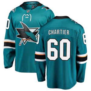 Men's Rourke Chartier San Jose Sharks Breakaway Home Jersey - Teal