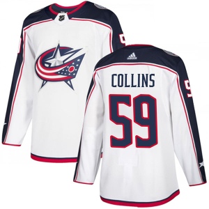 Men's Ryan Collins Columbus Blue Jackets Authentic Away Jersey - White