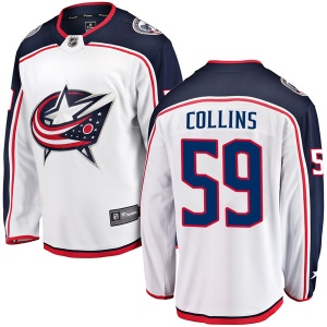 Men's Ryan Collins Columbus Blue Jackets Breakaway Away Jersey - White